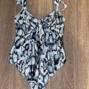 Blue snakeskin body suit urban outfitters